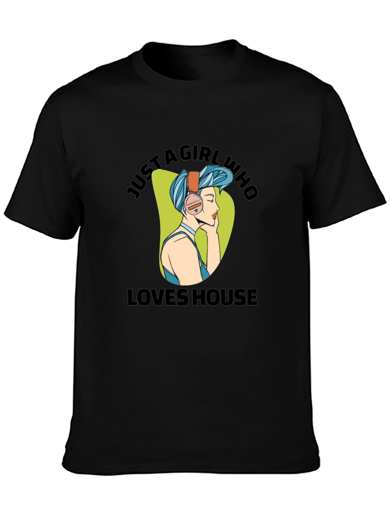 Camiseta Negra: Just A Girl Who Loves House