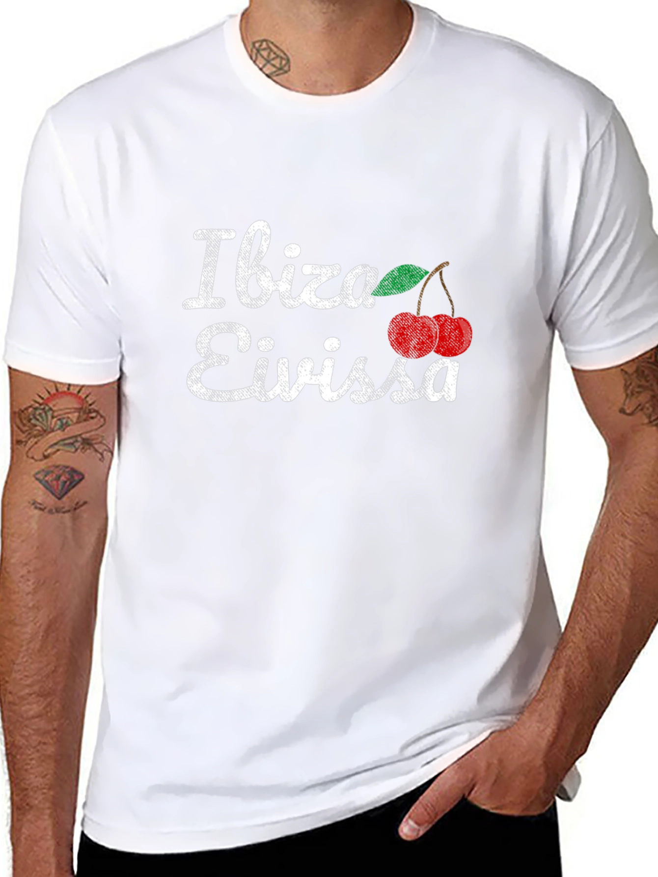 Camiseta Ibiza Eivissa Cerezas - Diseño Vacaciones