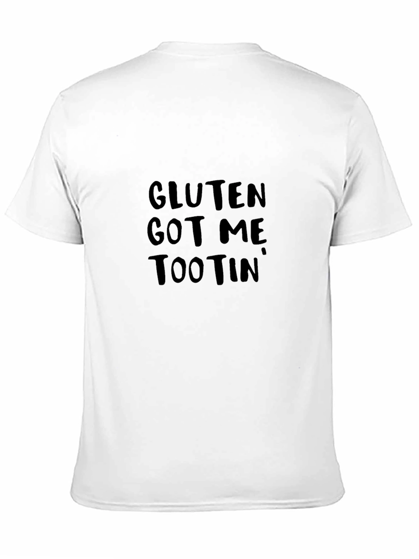 Camiseta Negra con Diseño Divertido Gluten Got Me Tootin