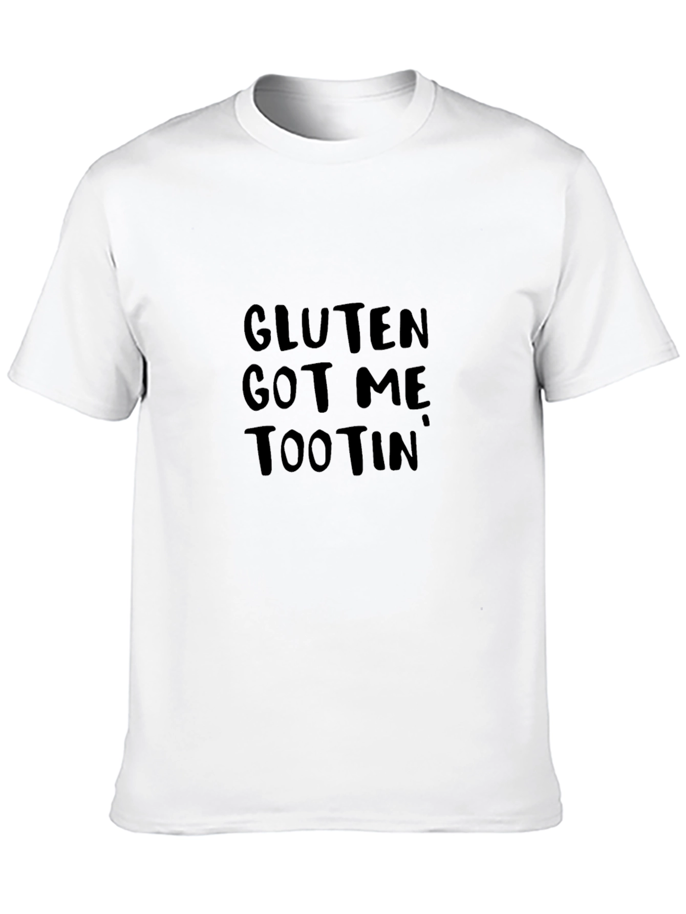Camiseta Negra con Diseño Divertido Gluten Got Me Tootin