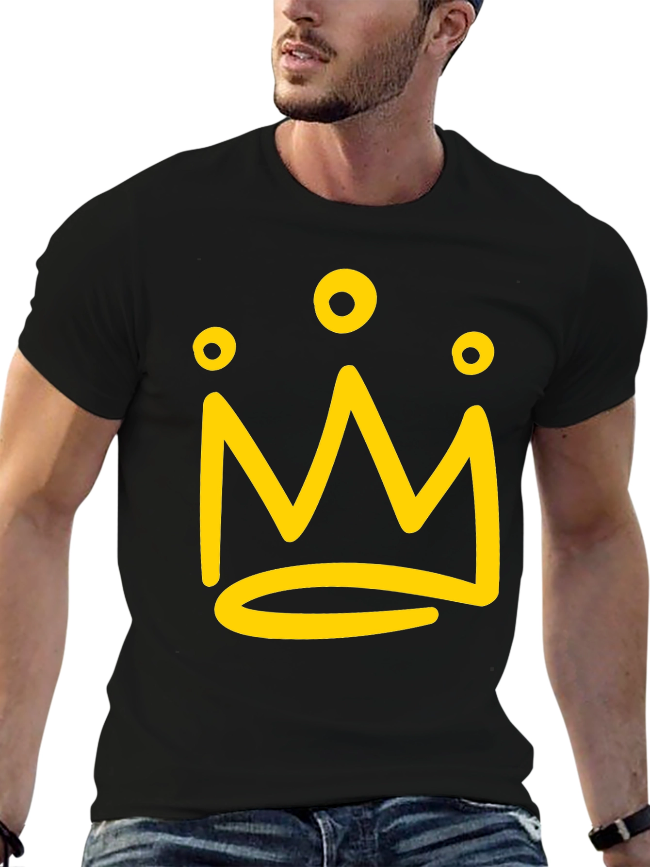 Camiseta Negra con Corona Amarilla