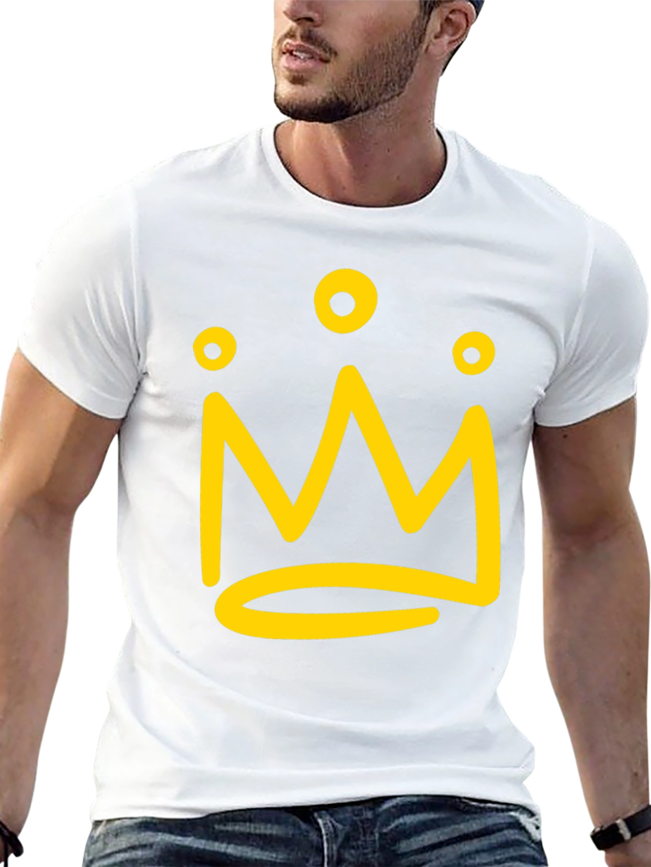 Camiseta Negra con Corona Amarilla