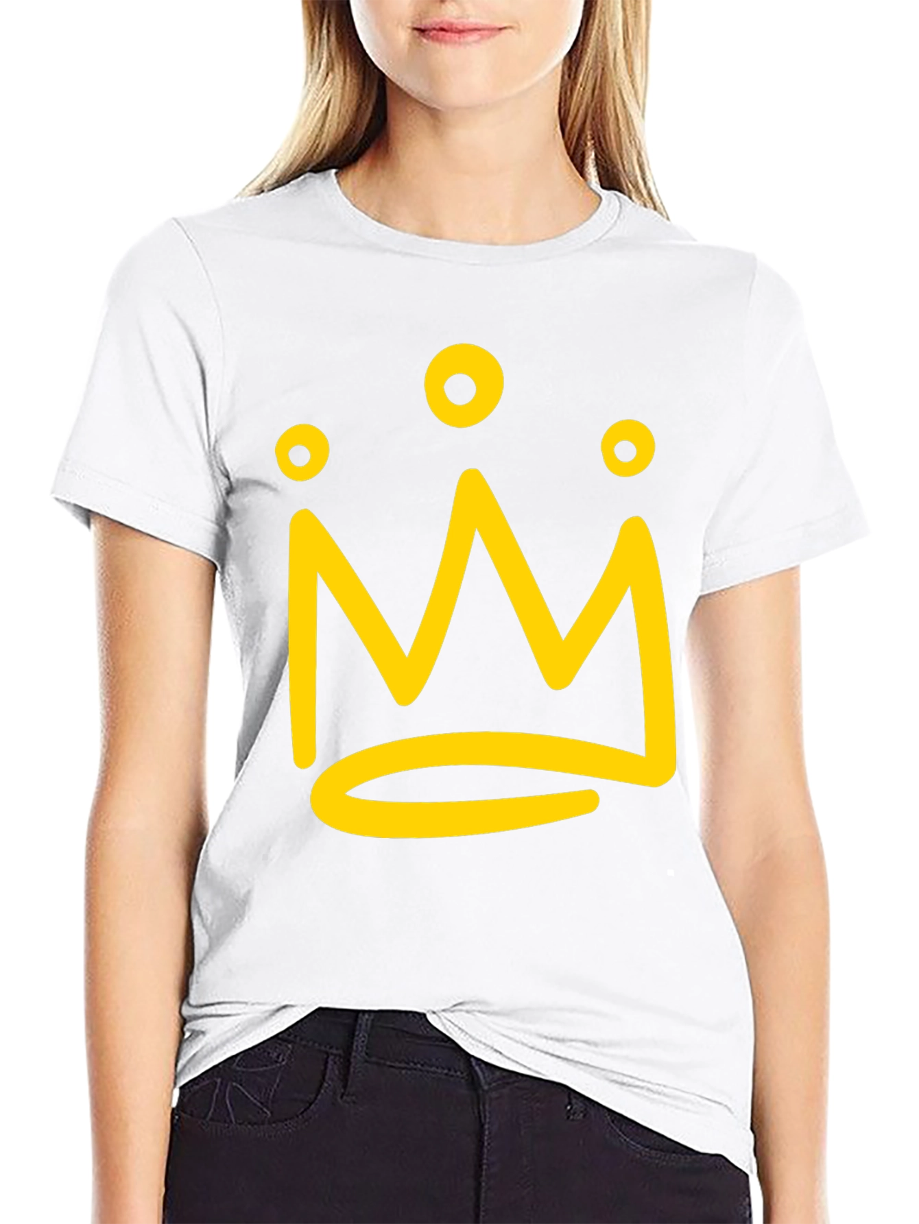 Camiseta Negra con Corona Amarilla