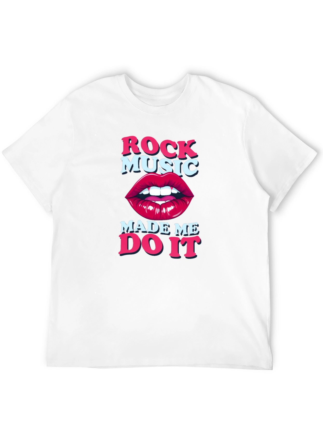 Camiseta Negra Rock Music Made Me Do It