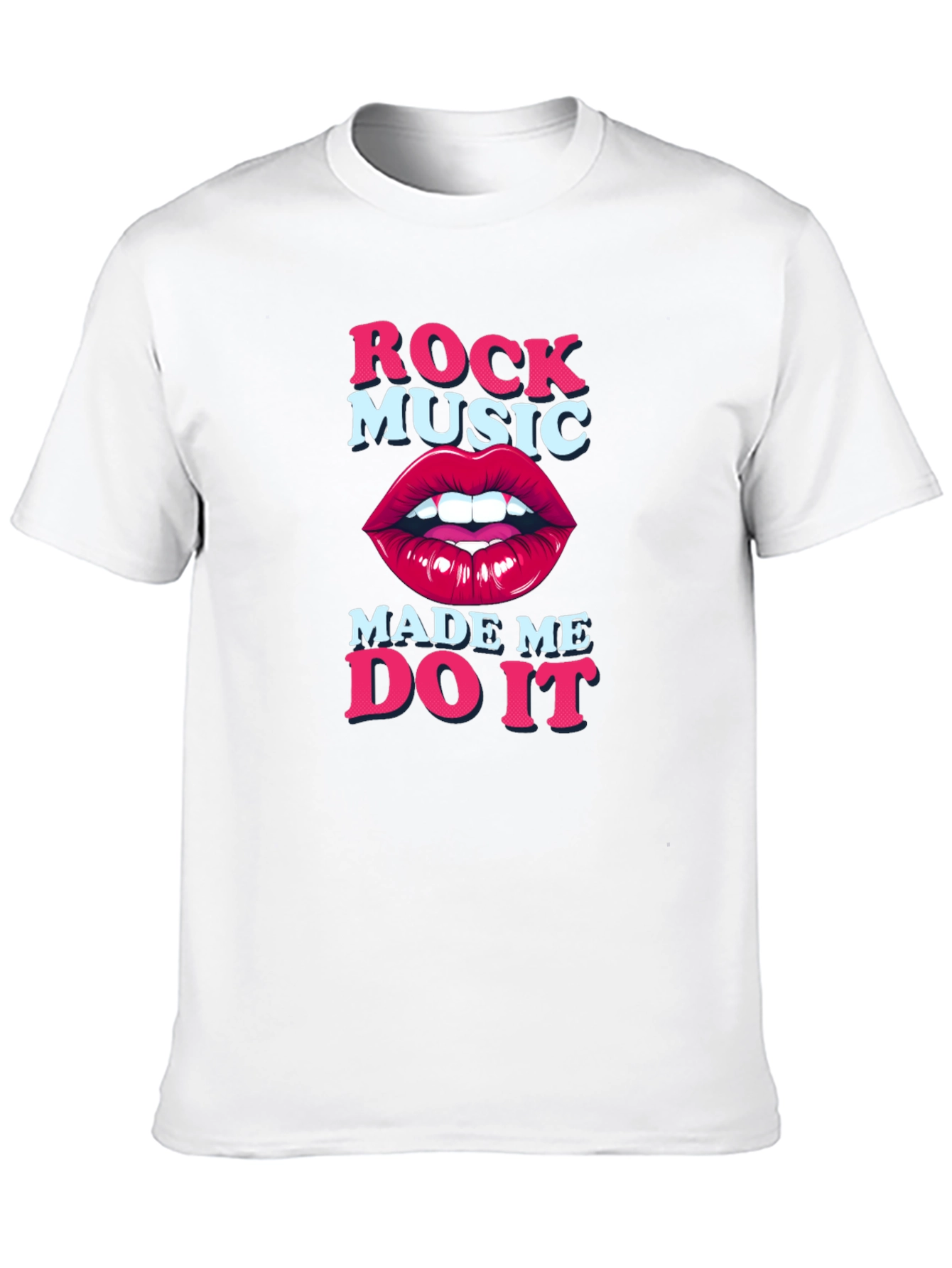 Camiseta Negra Rock Music Made Me Do It