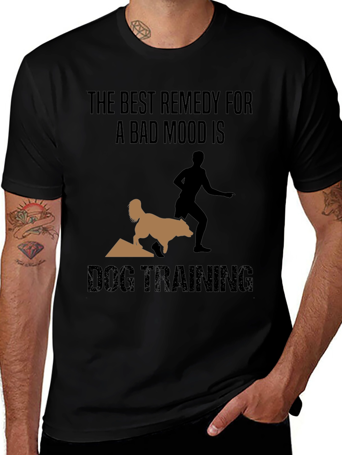 Camiseta Negra Entrenamiento Canino