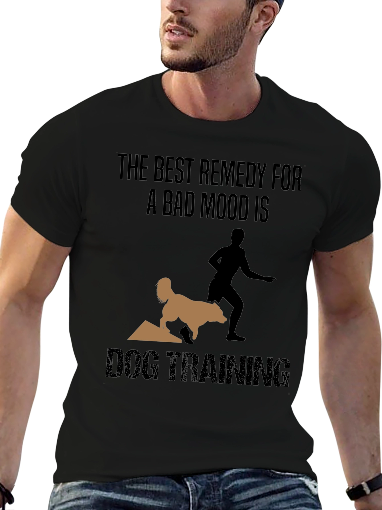 Camiseta Negra Entrenamiento Canino