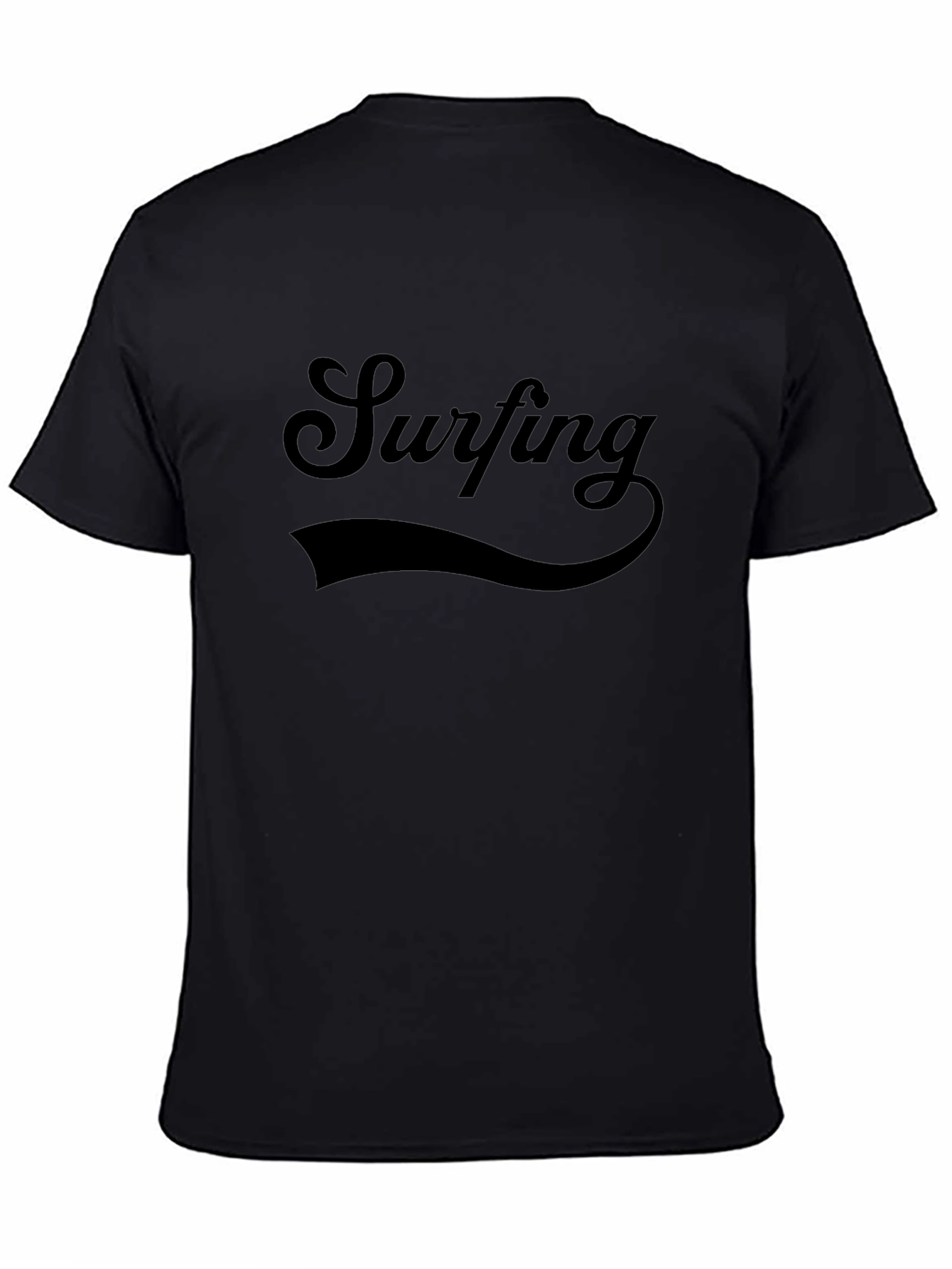 Camiseta Negra Surfing Diseño Casual para Hombre