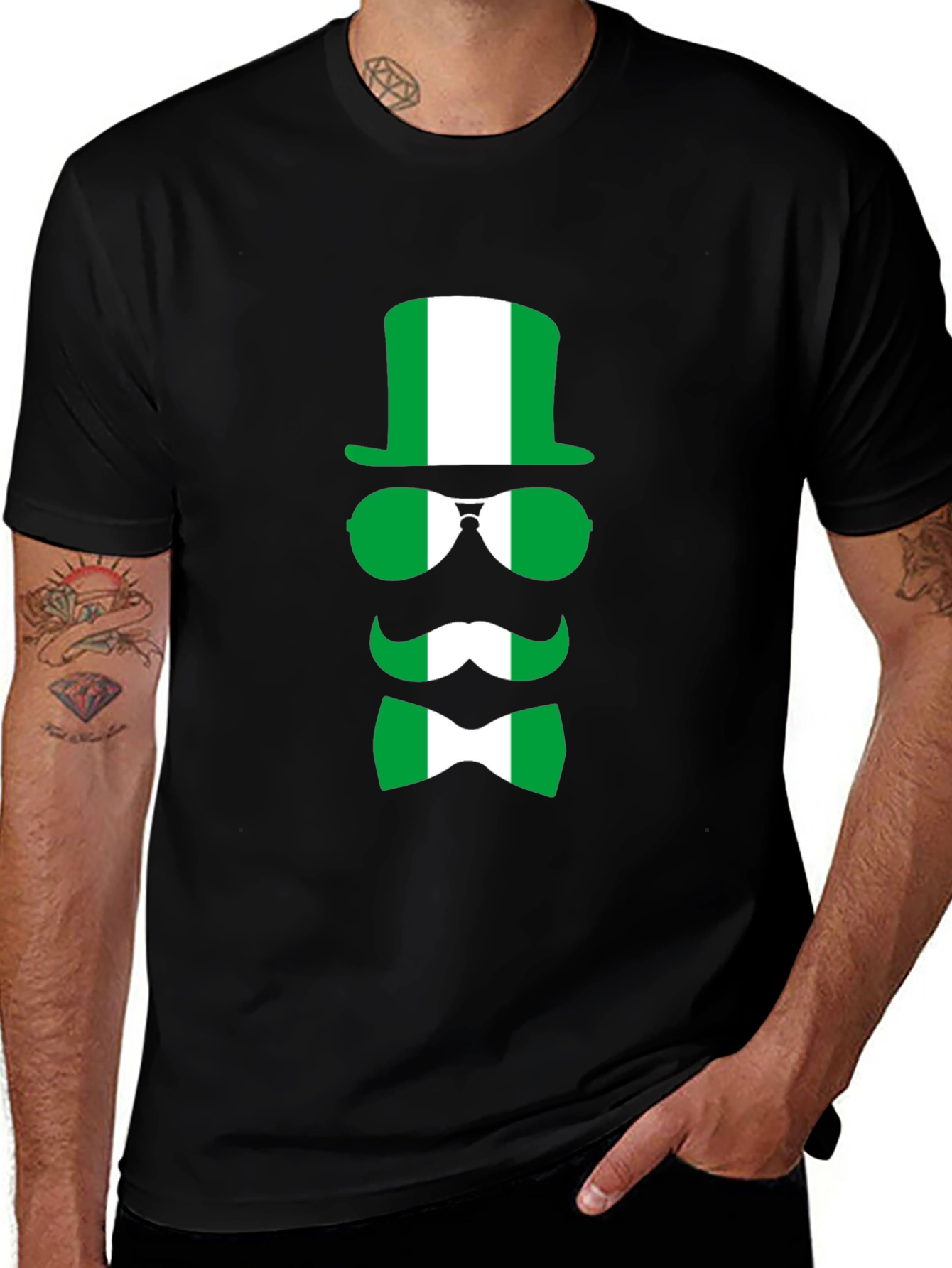 Camiseta Negra con Diseño Nigeria