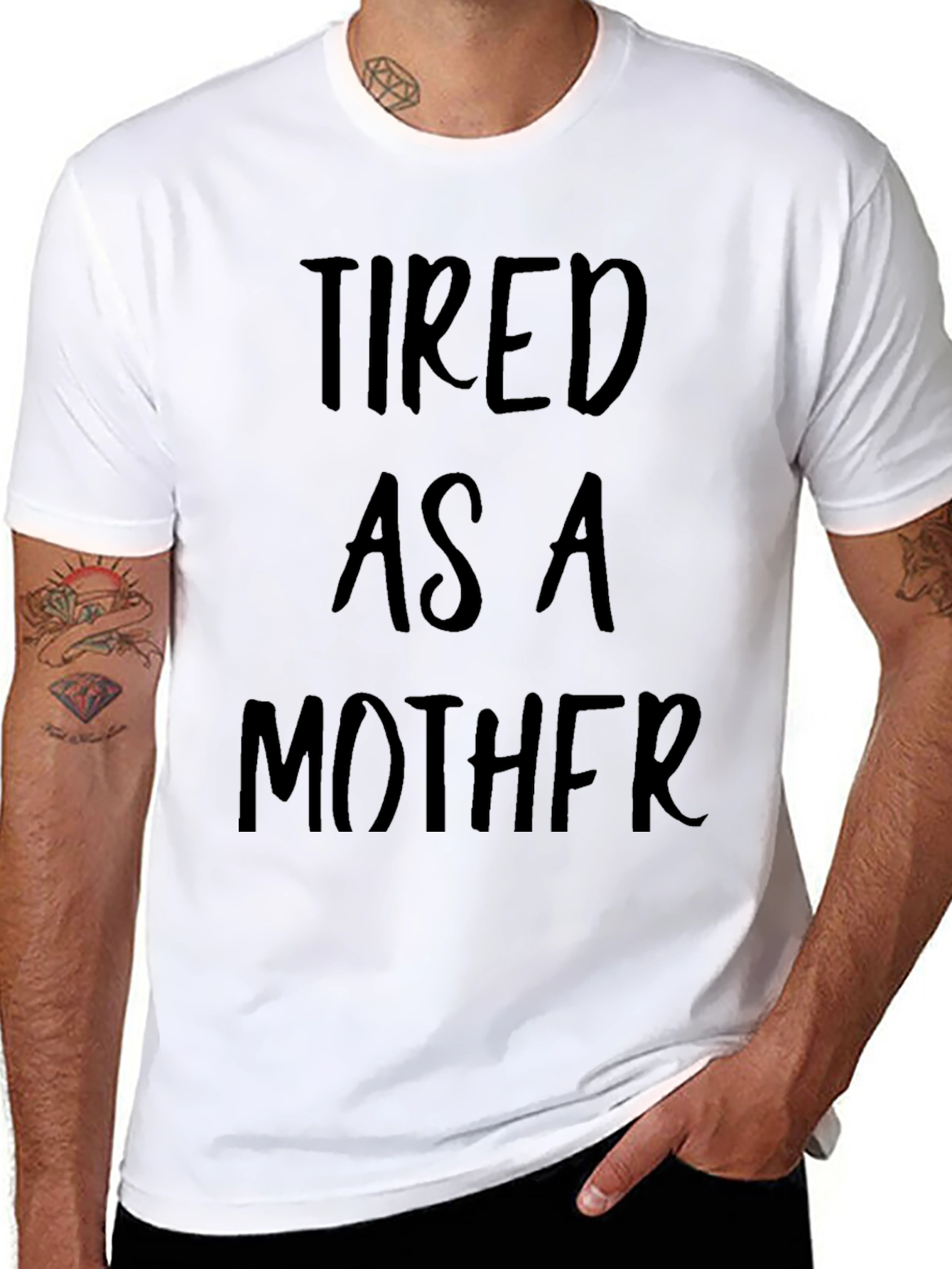 Camiseta Negra Cansado Como una Madre