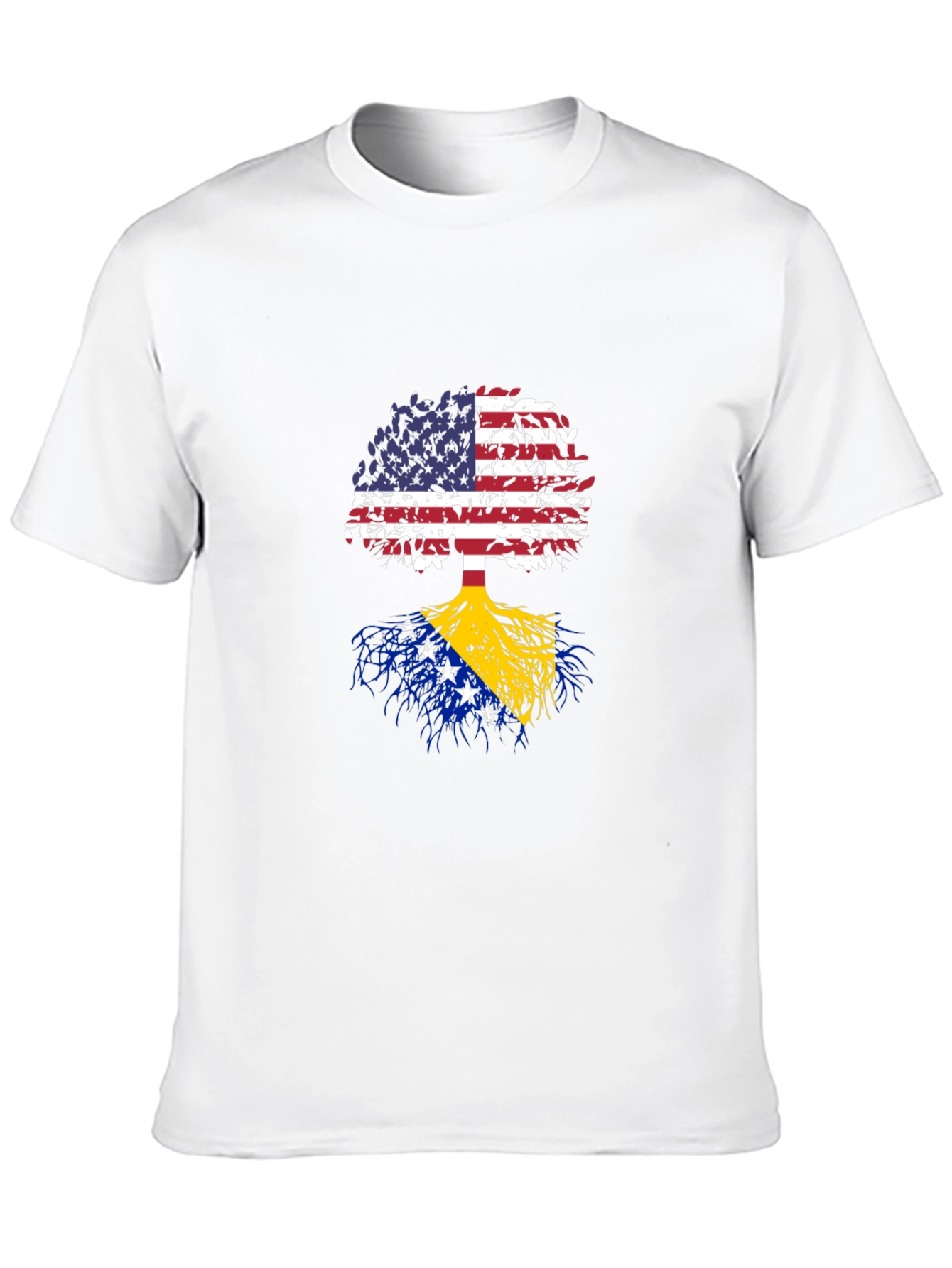 Camiseta Negra Árbol USA y Bosnia