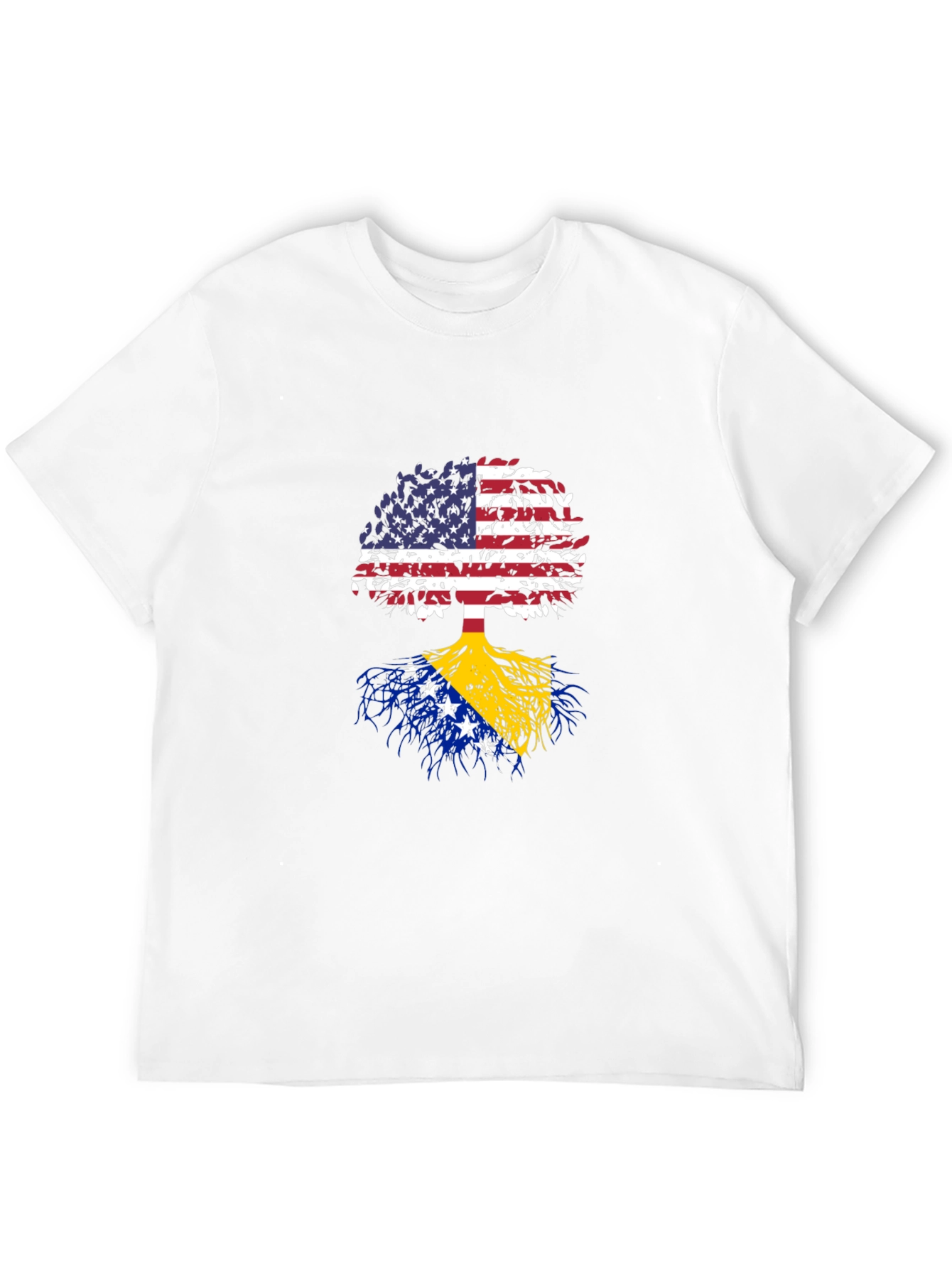 Camiseta Negra Árbol USA y Bosnia