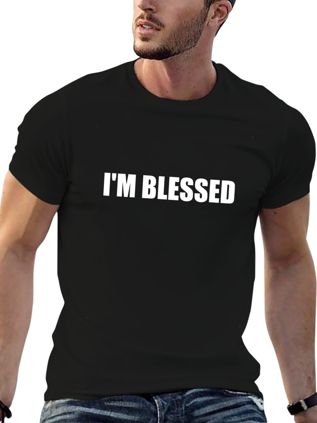 Camiseta Negra Im Blessed para Hombre