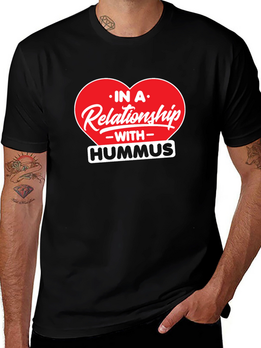 Camiseta Negra En una Relación con Hummus