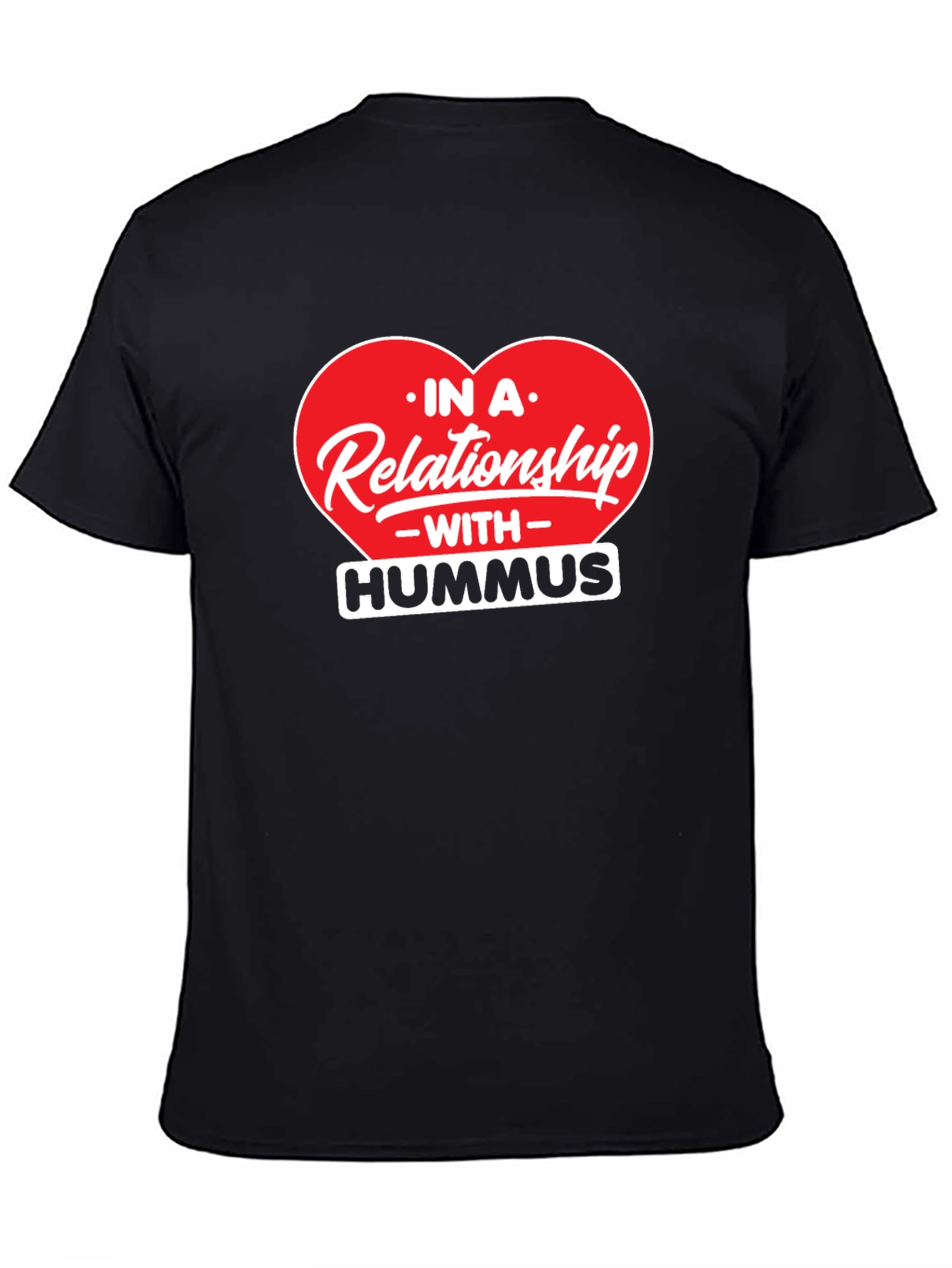 Camiseta Negra En una Relación con Hummus
