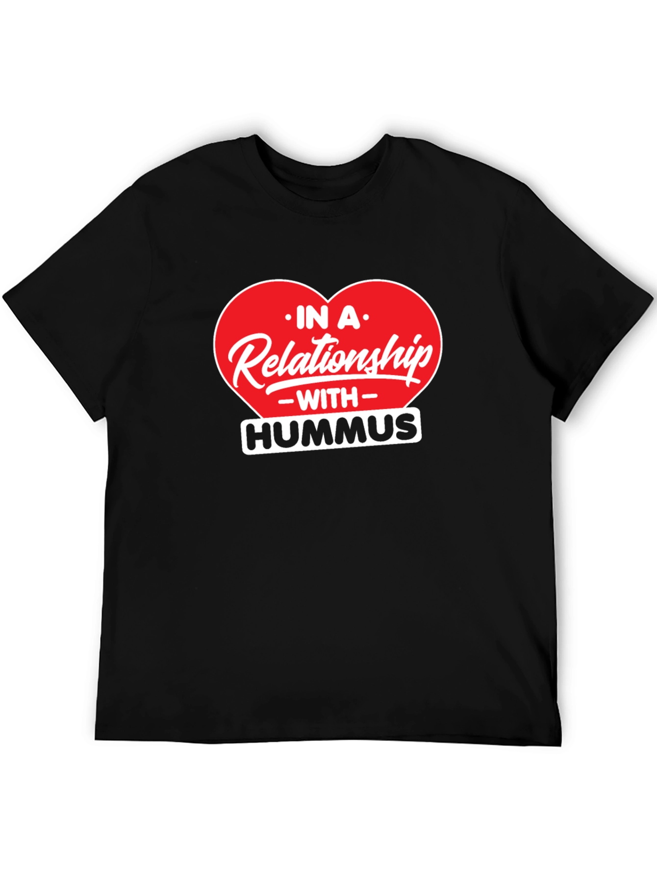Camiseta Negra En una Relación con Hummus