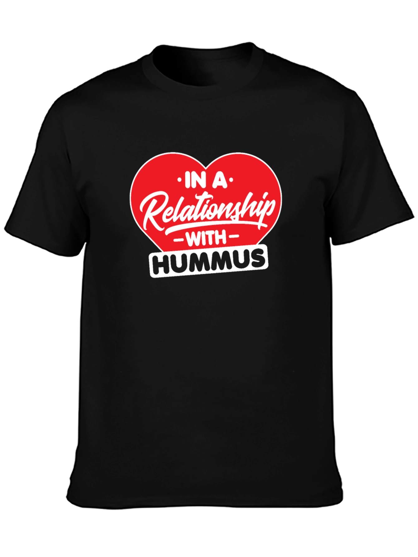 Camiseta Negra En una Relación con Hummus