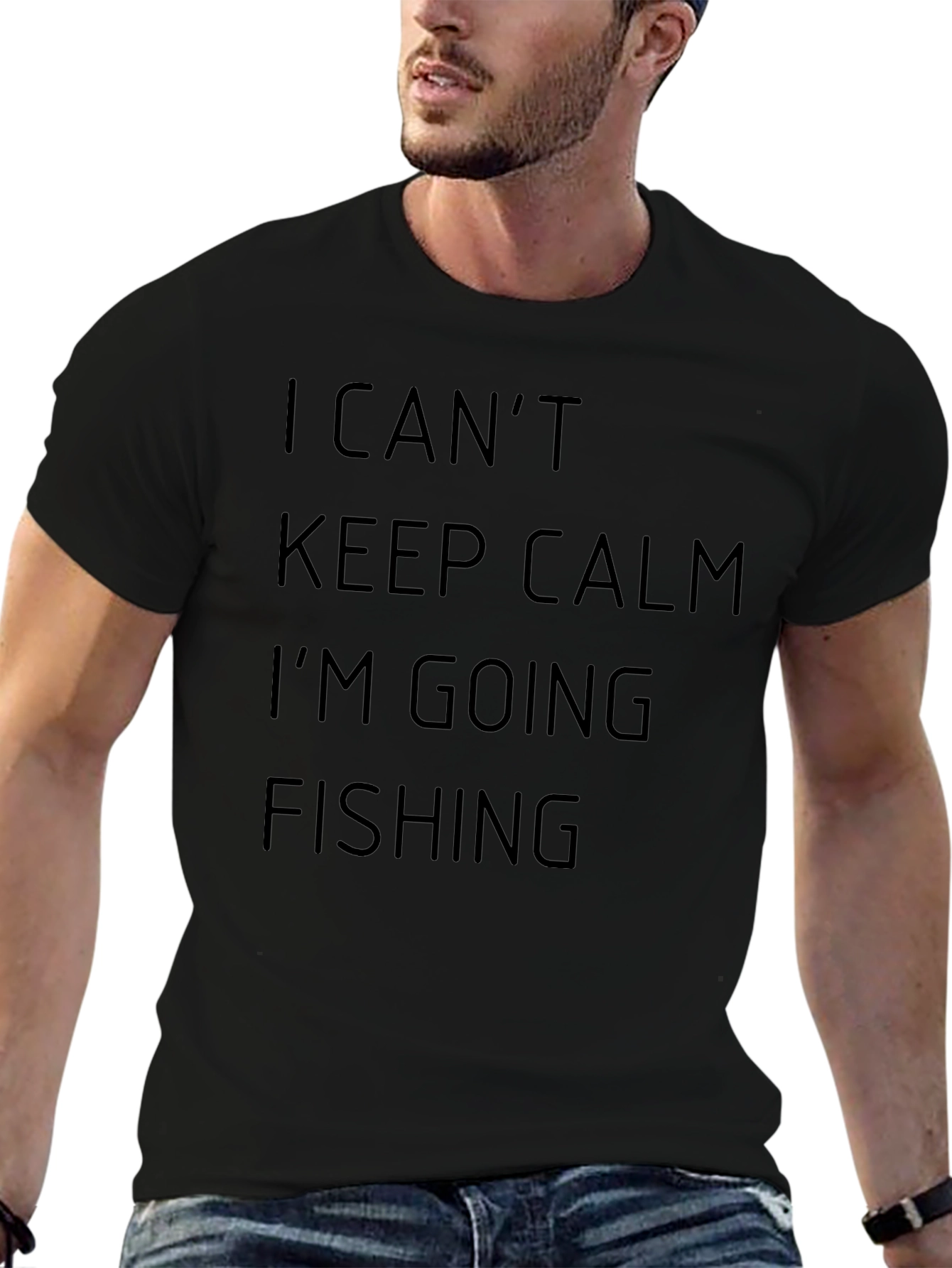 Camiseta Negra I Cant Keep Calm Im Going Fishing