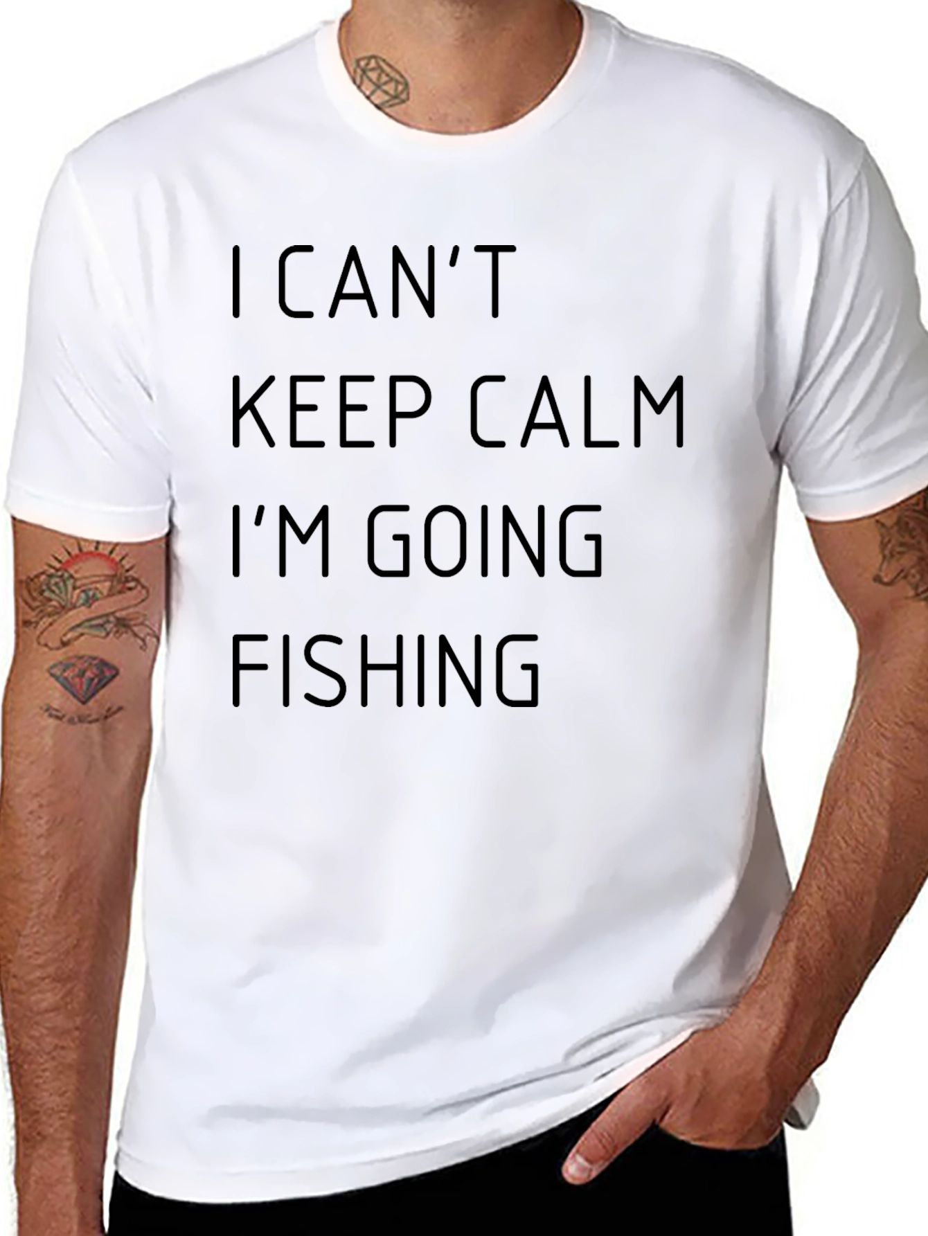 Camiseta Negra I Cant Keep Calm Im Going Fishing
