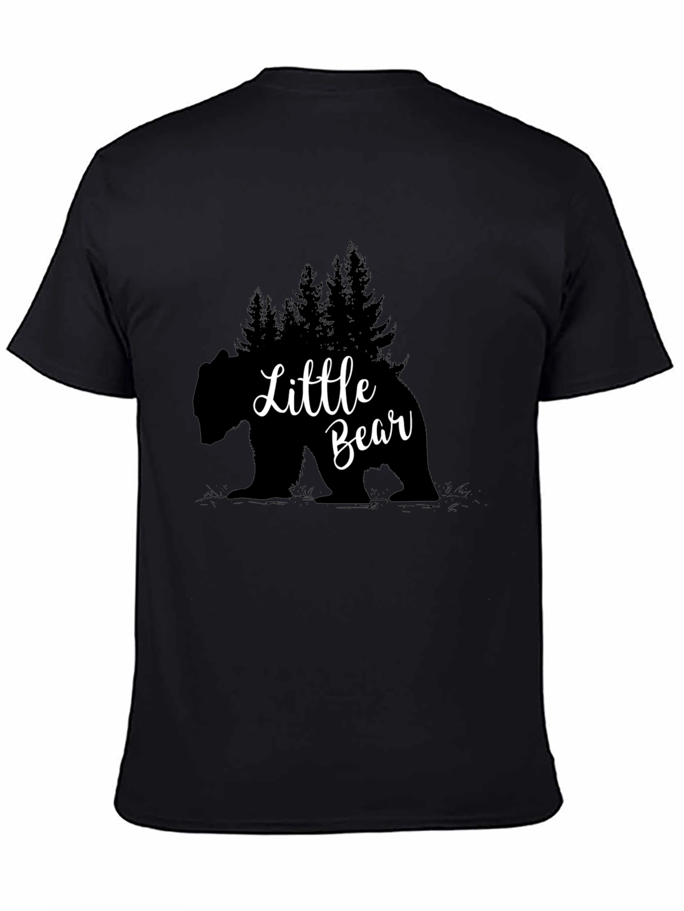Camiseta Negra Oso Bosque - Estilo y Naturaleza