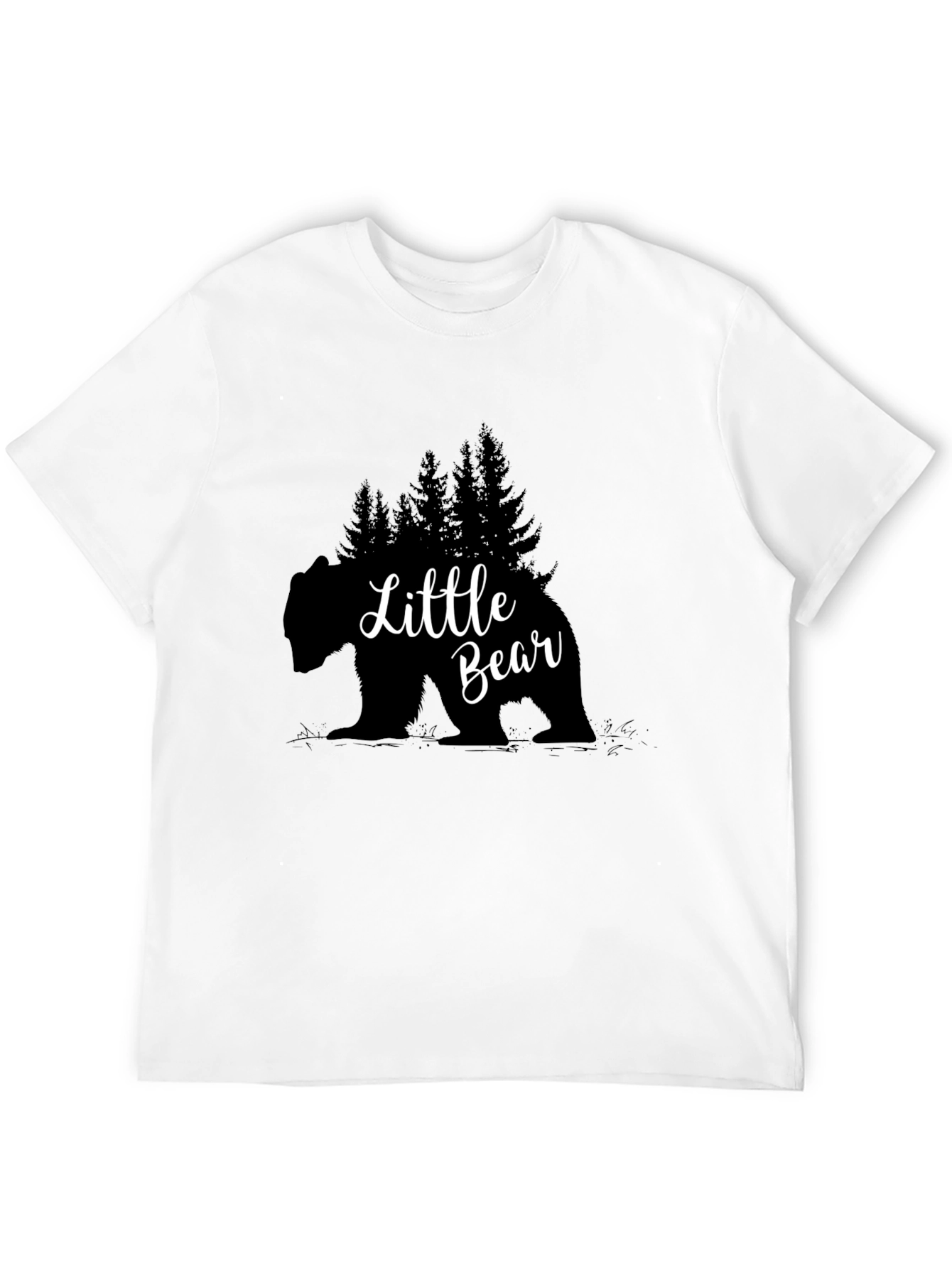 Camiseta Negra Oso Bosque - Estilo y Naturaleza