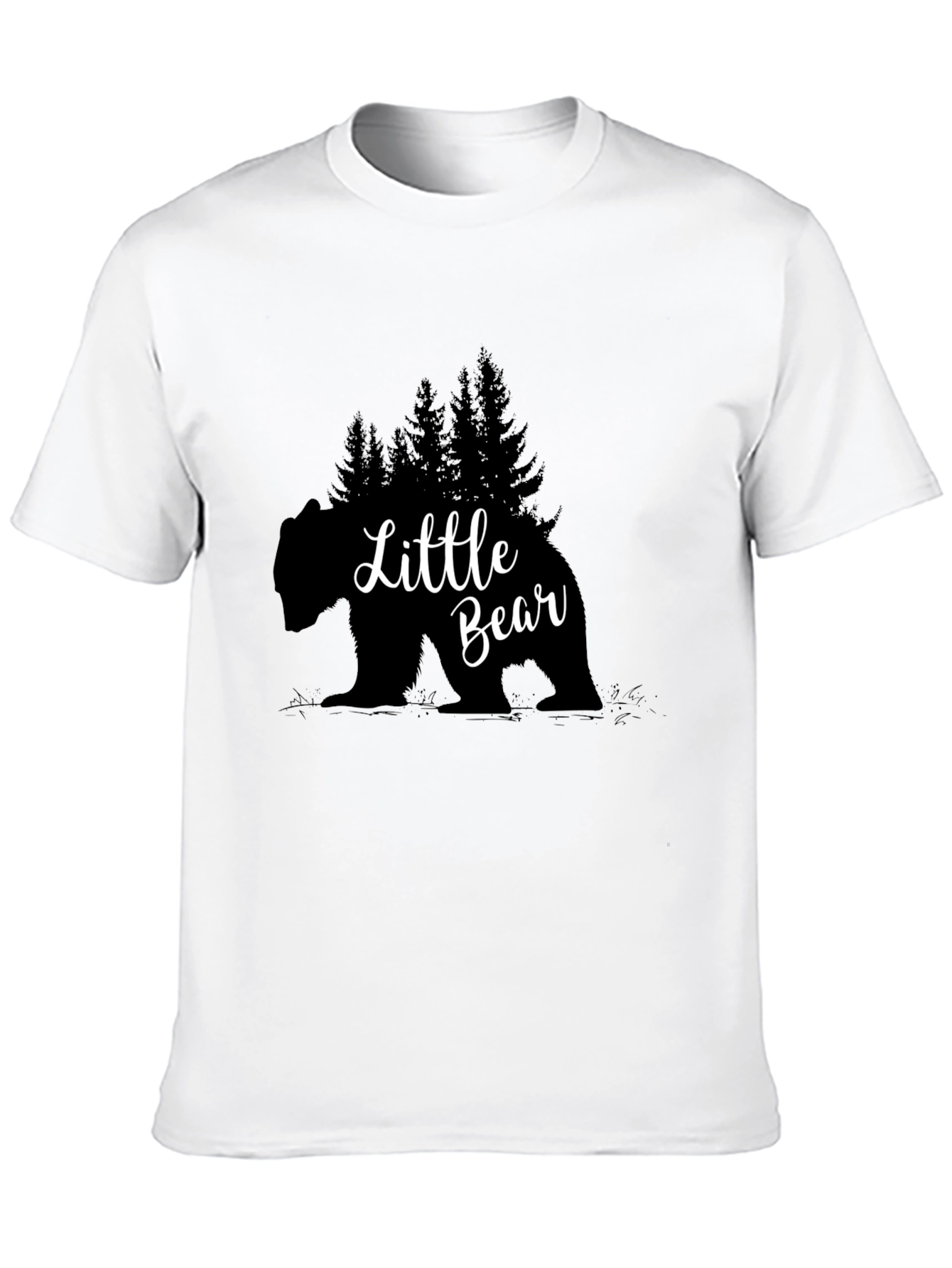 Camiseta Negra Oso Bosque - Estilo y Naturaleza