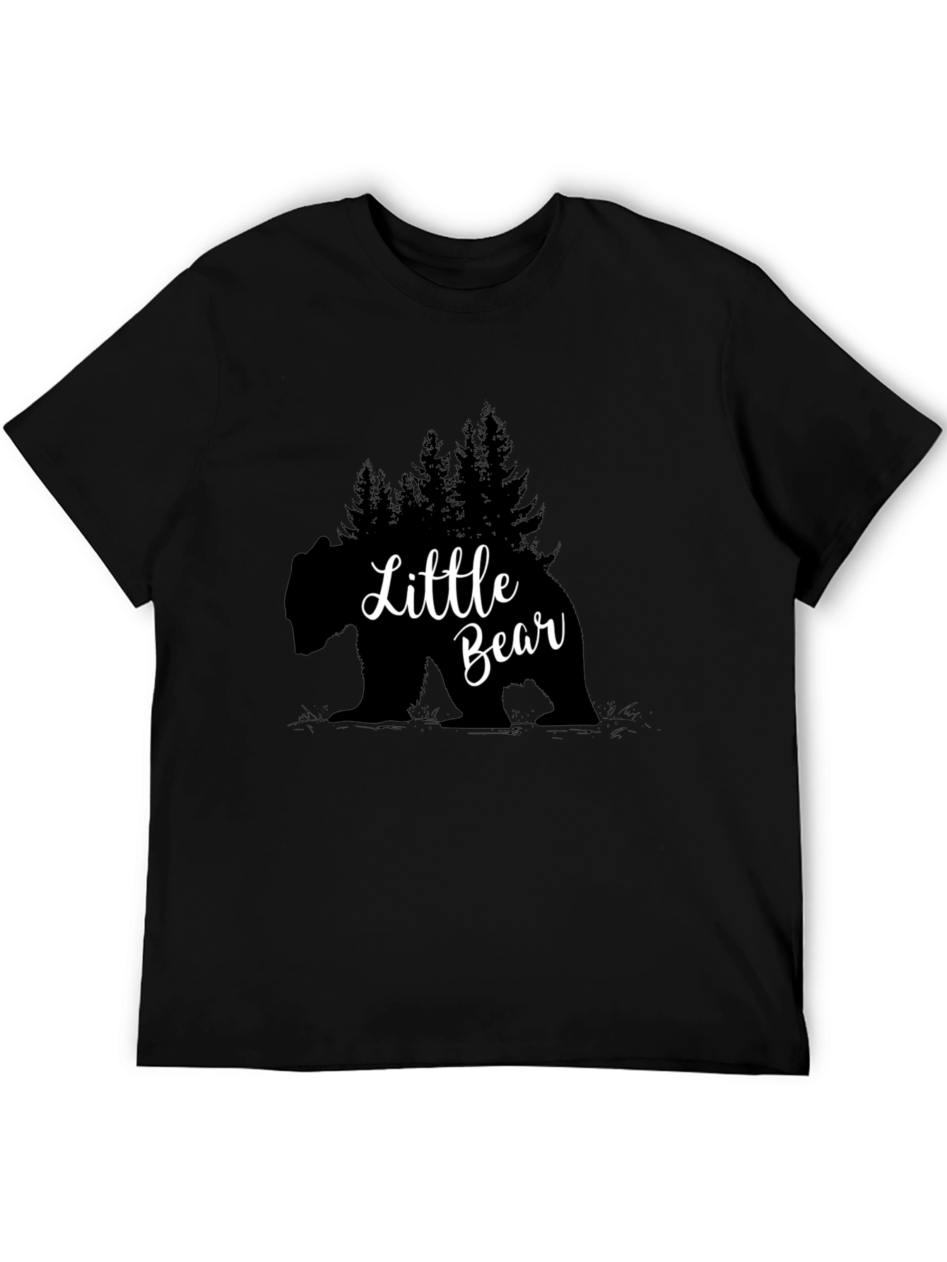 Camiseta Negra Oso Bosque - Estilo y Naturaleza