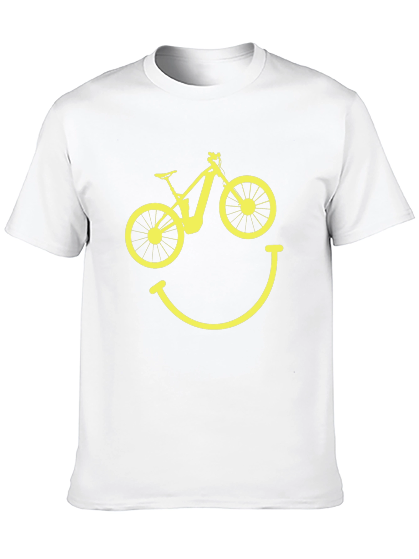 Camiseta Hombre Negra Bicicleta Sonriente