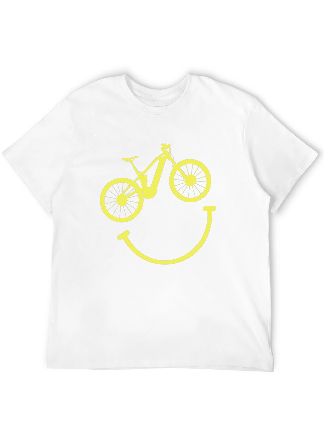 Camiseta Hombre Negra Bicicleta Sonriente