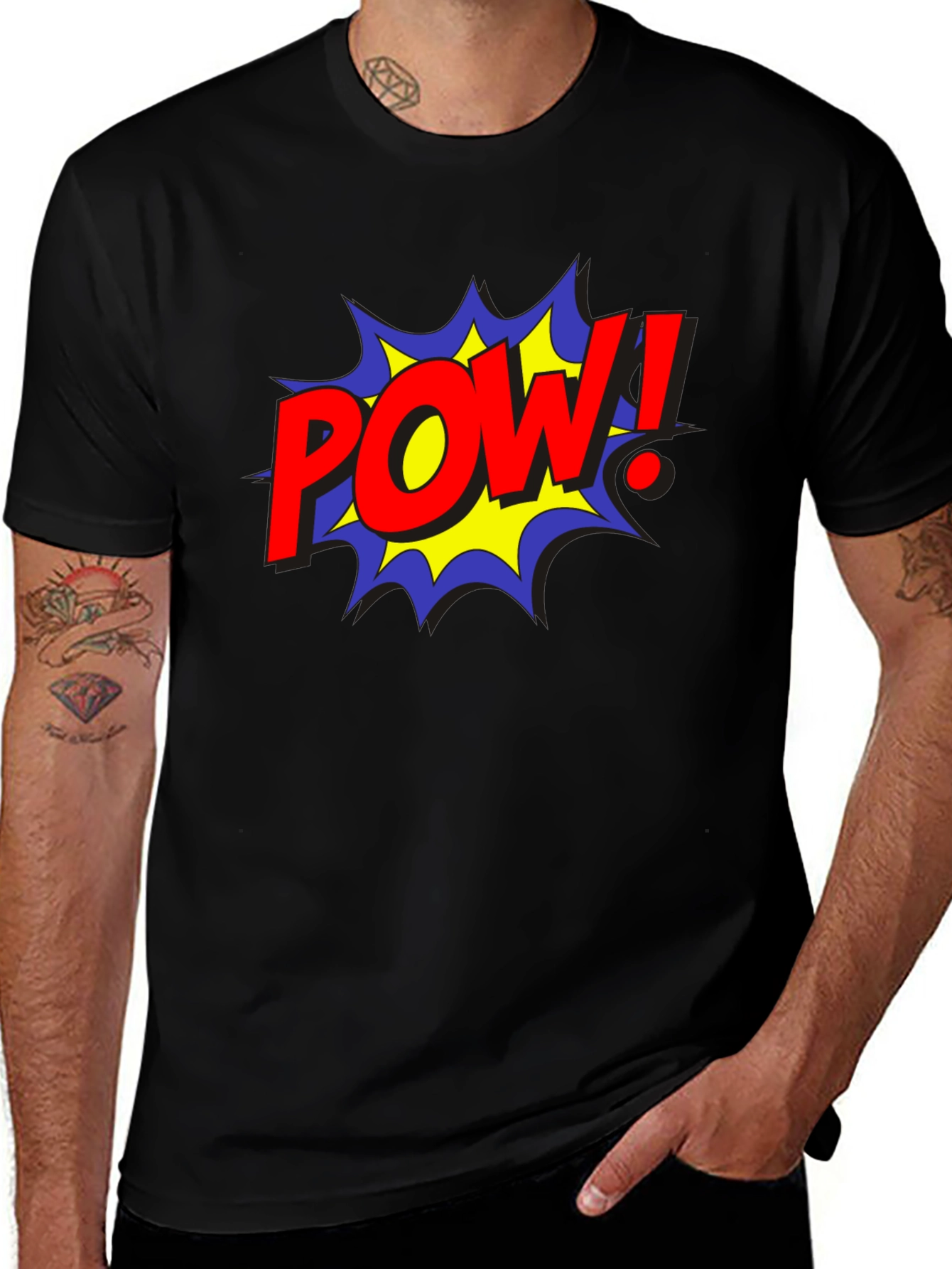 Camiseta Negra Estilo Cómic ¡POW!