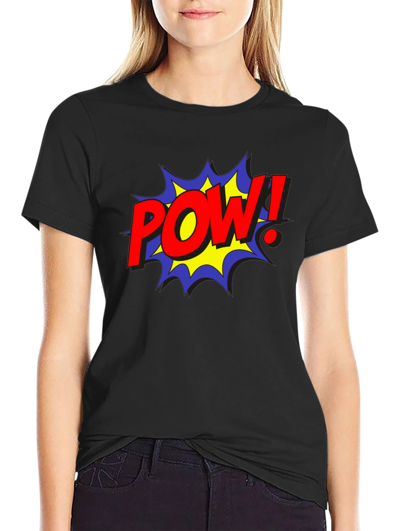 Camiseta Negra Estilo Cómic ¡POW!