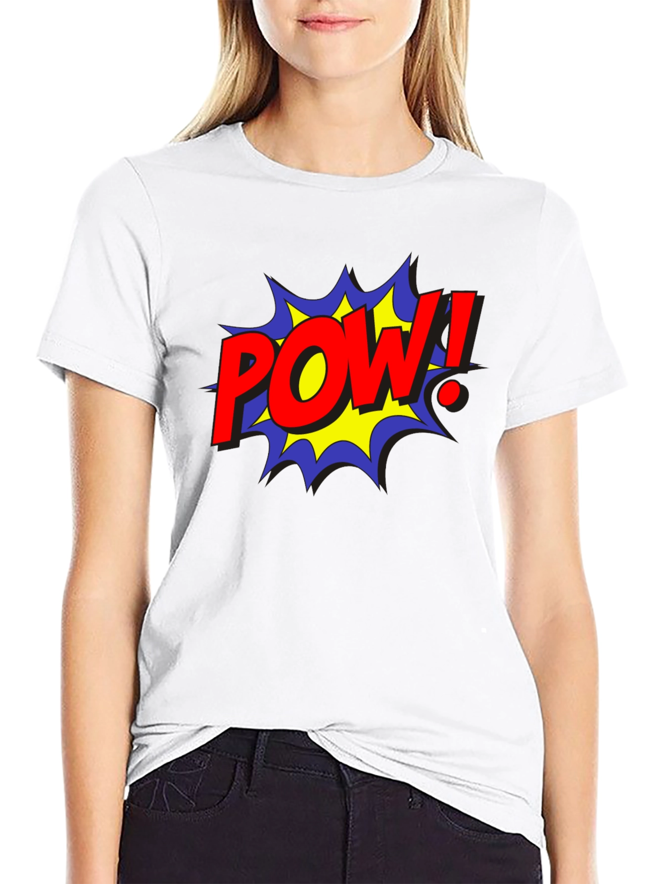 Camiseta Negra Estilo Cómic ¡POW!