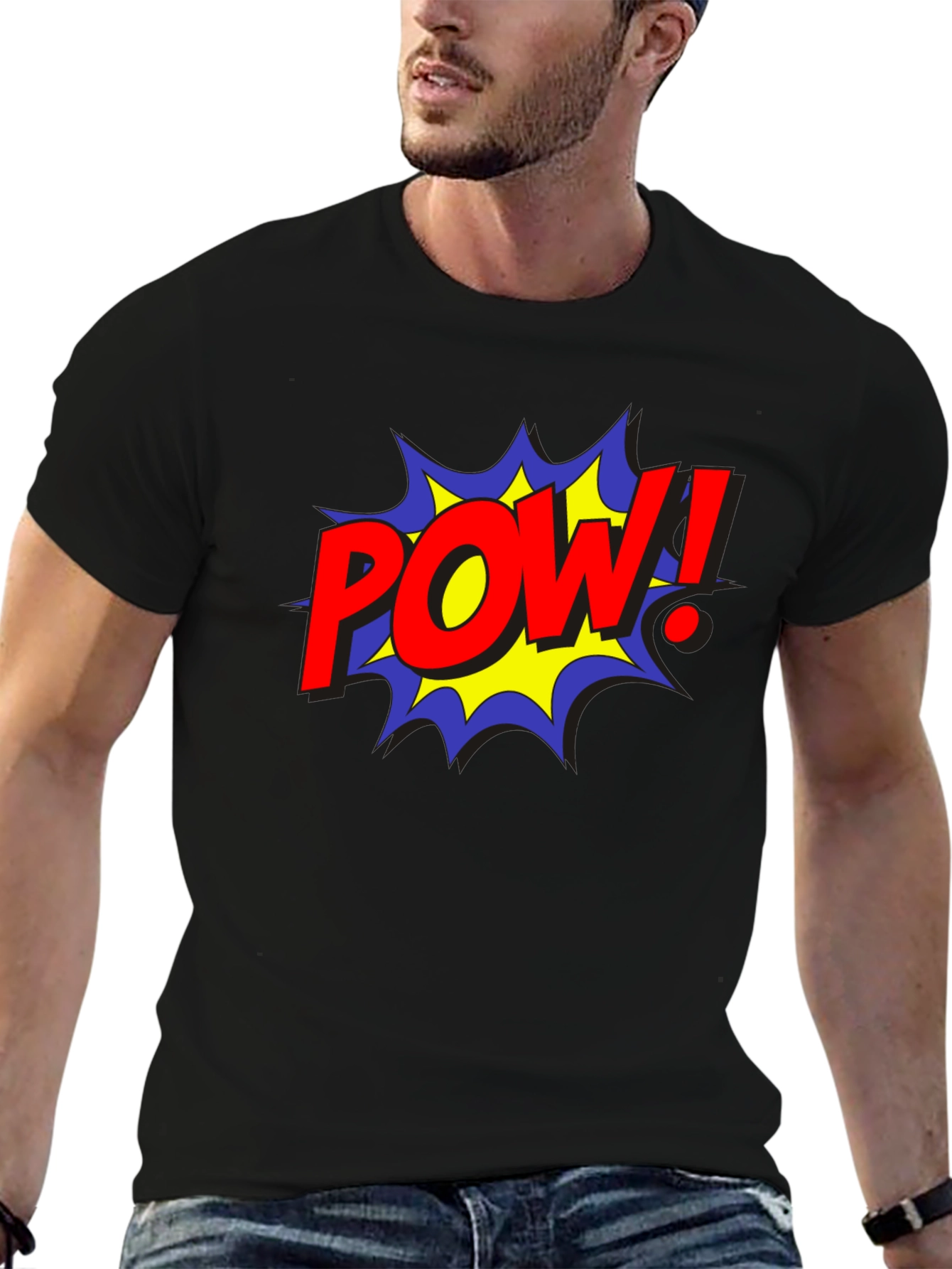 Camiseta Negra Estilo Cómic ¡POW!