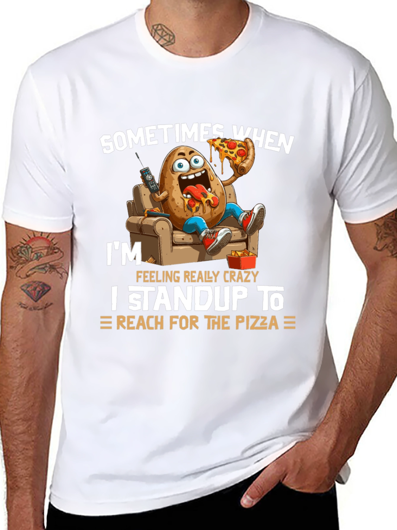Camiseta Negra: Papa Adicto a la Pizza
