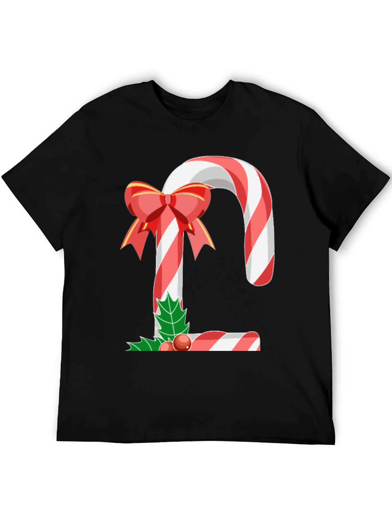Camiseta Hombre Bastón de Caramelo Navideño