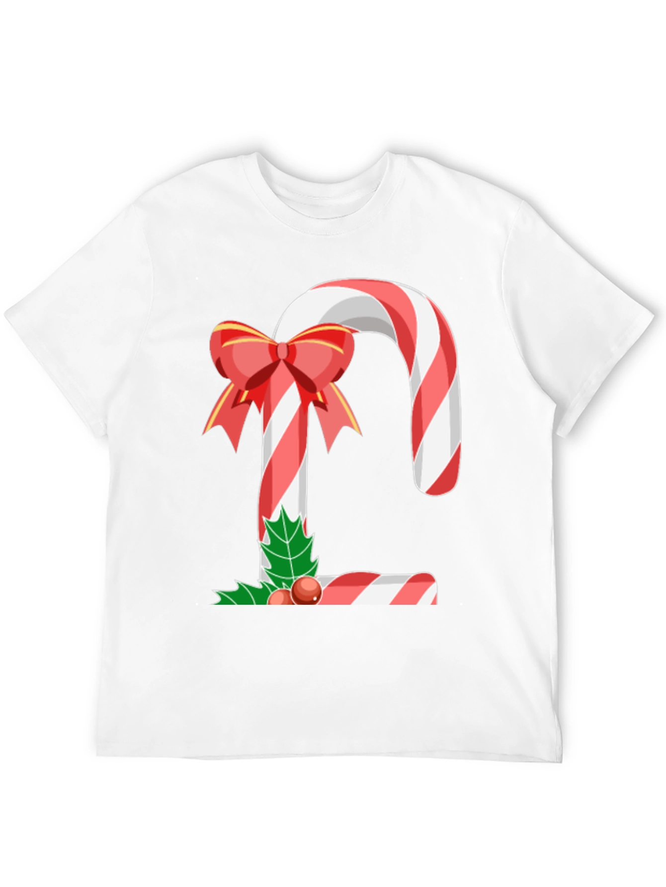 Camiseta Hombre Bastón de Caramelo Navideño