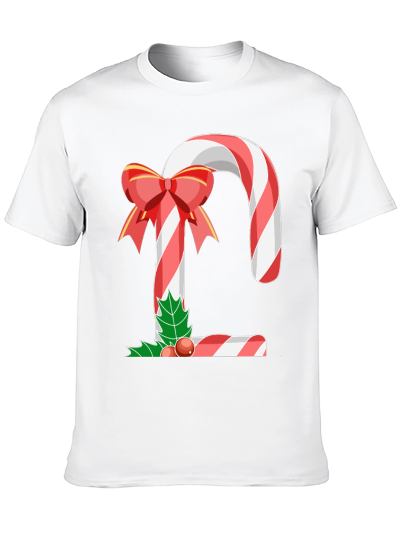 Camiseta Hombre Bastón de Caramelo Navideño
