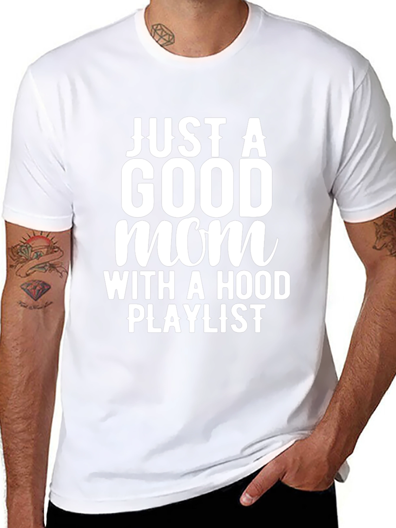 Camiseta Negra: Mamá con Playlist Urbana