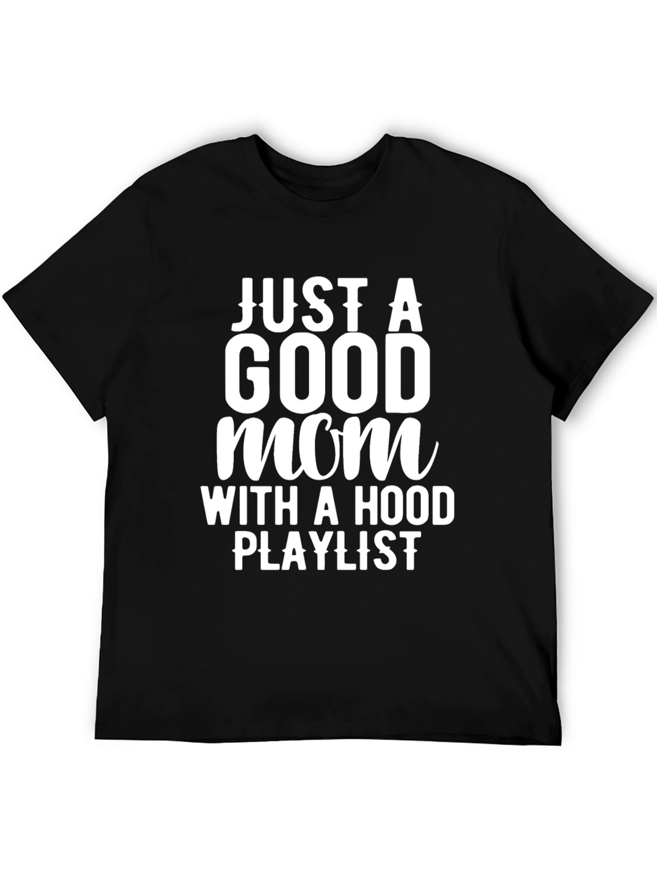 Camiseta Negra: Mamá con Playlist Urbana