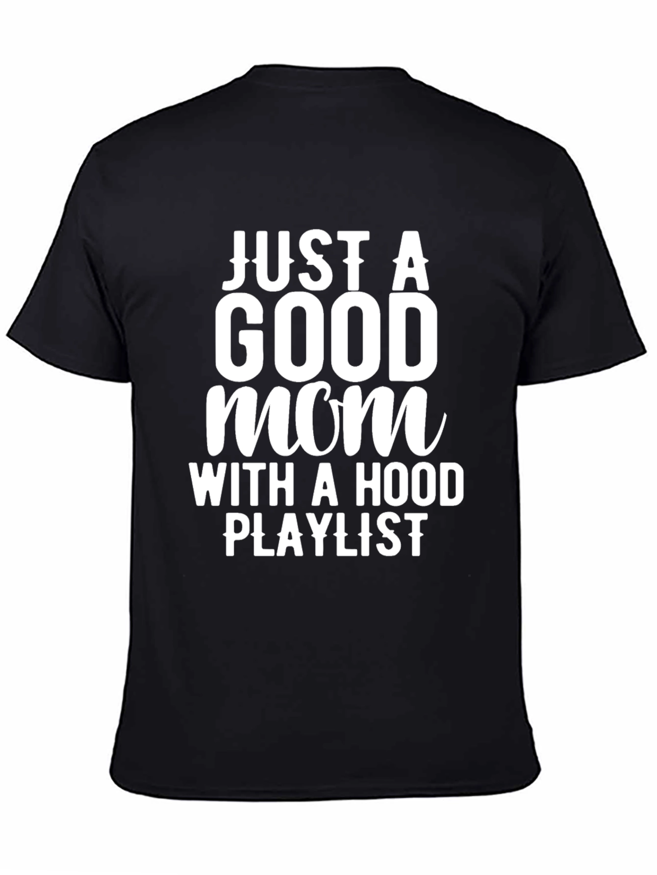 Camiseta Negra: Mamá con Playlist Urbana