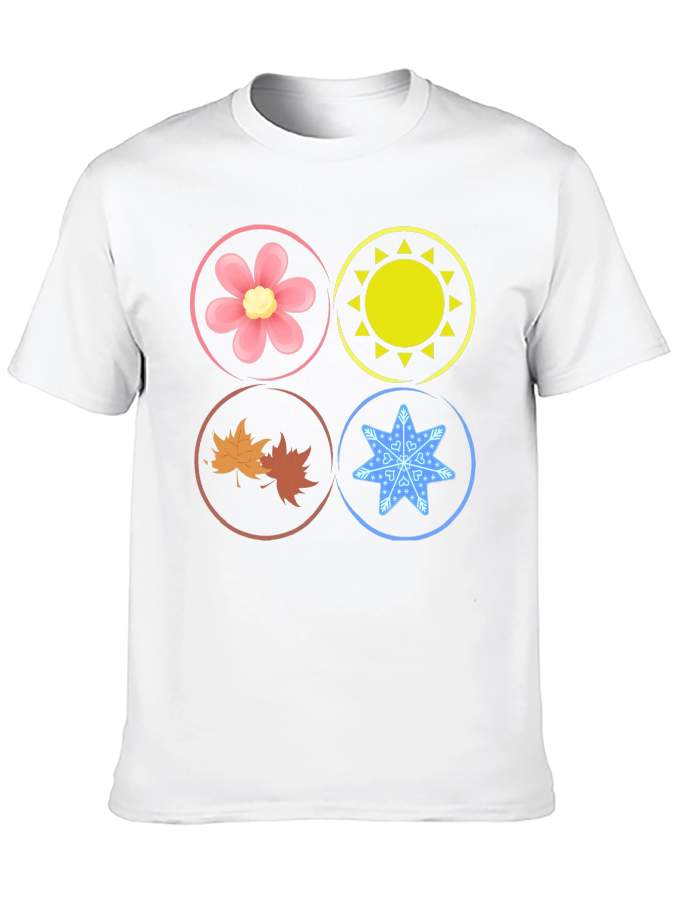 Camiseta Negra Estampado Cuatro Estaciones