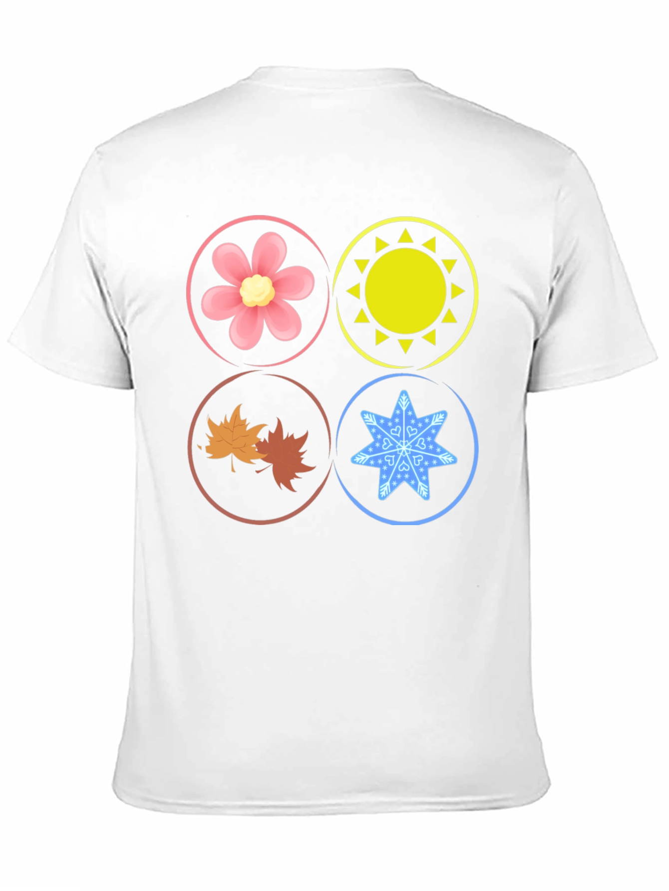 Camiseta Negra Estampado Cuatro Estaciones