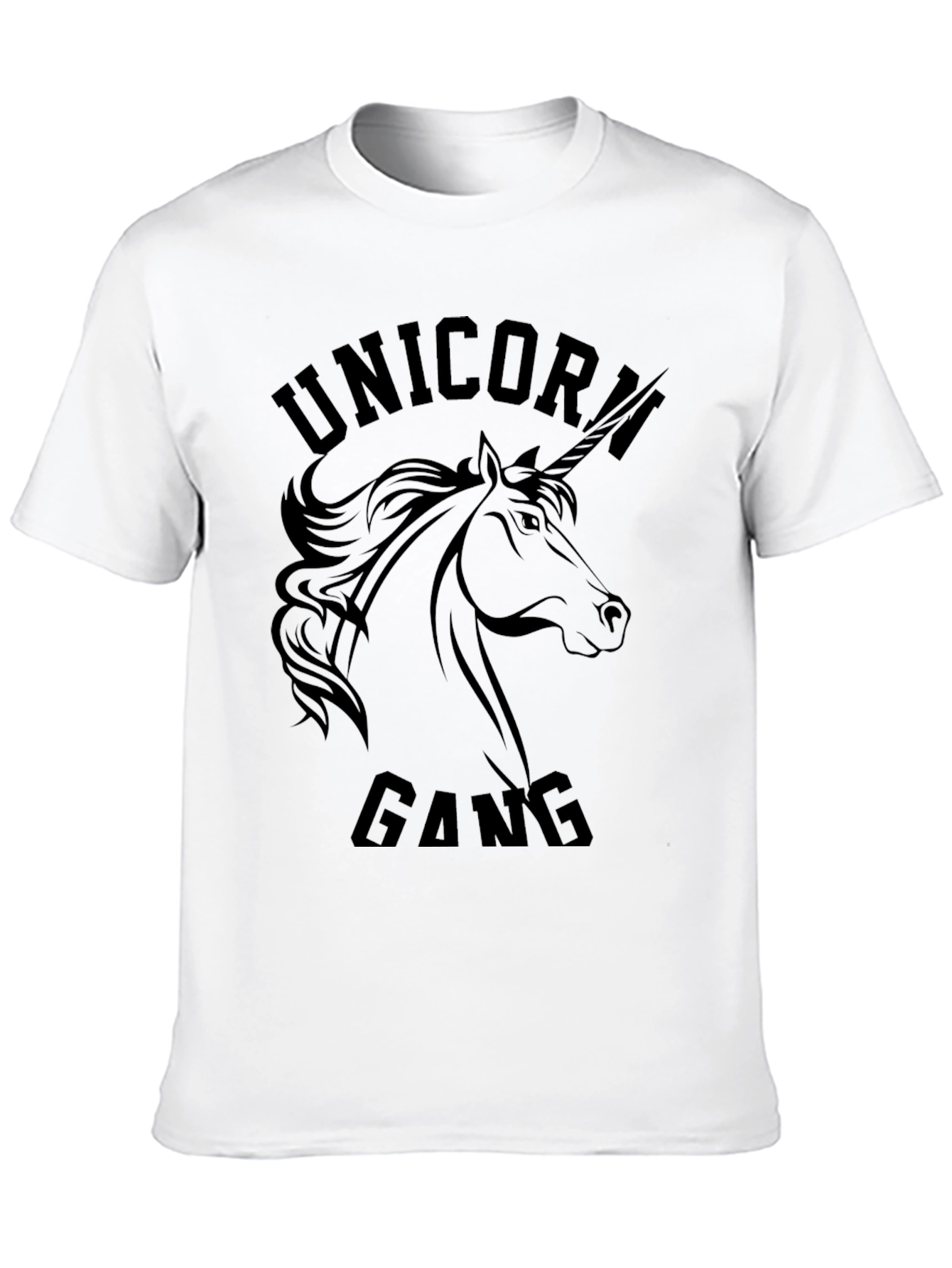Camiseta Unicornio Gang Negra Hombre