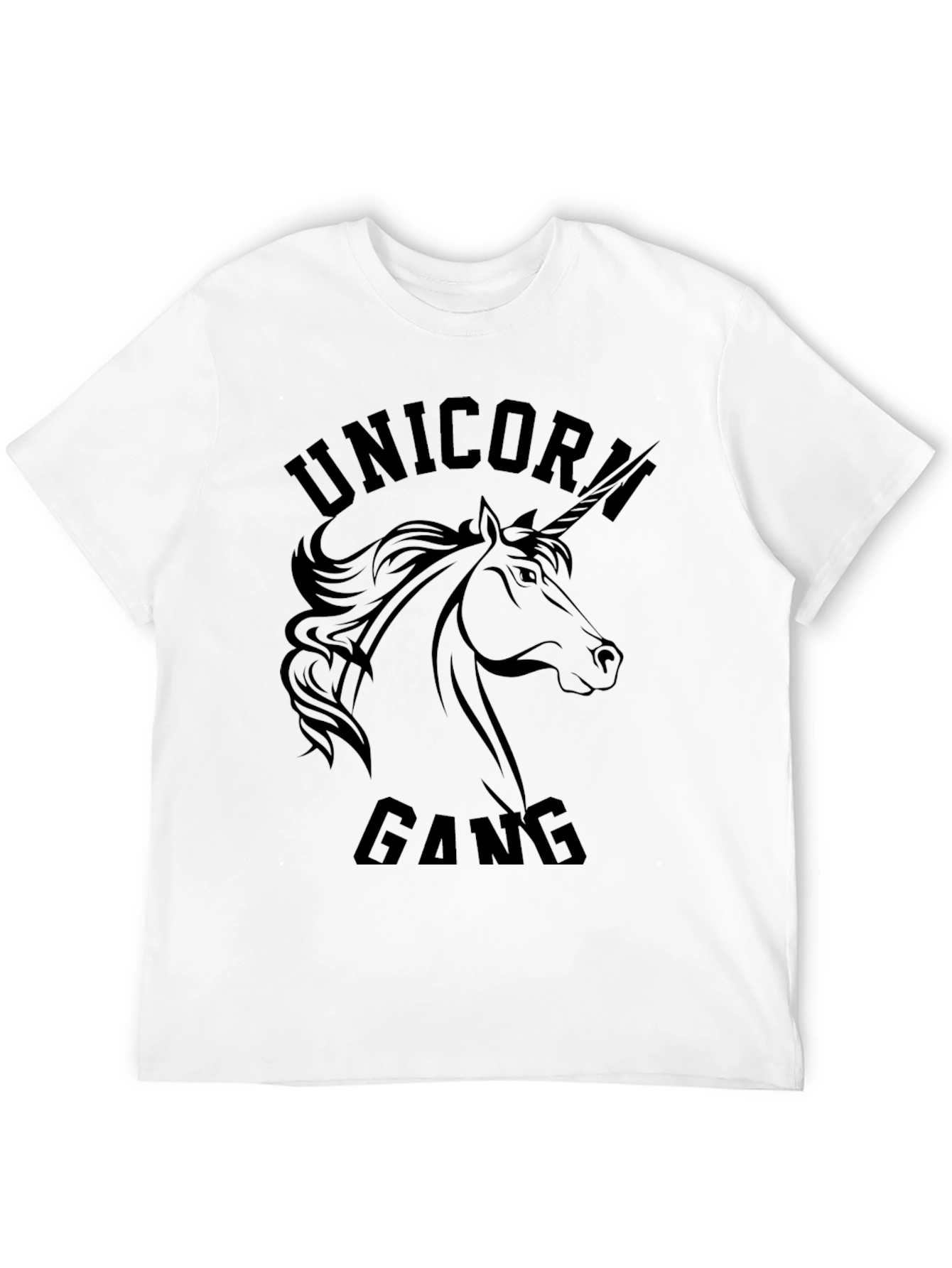 Camiseta Unicornio Gang Negra Hombre