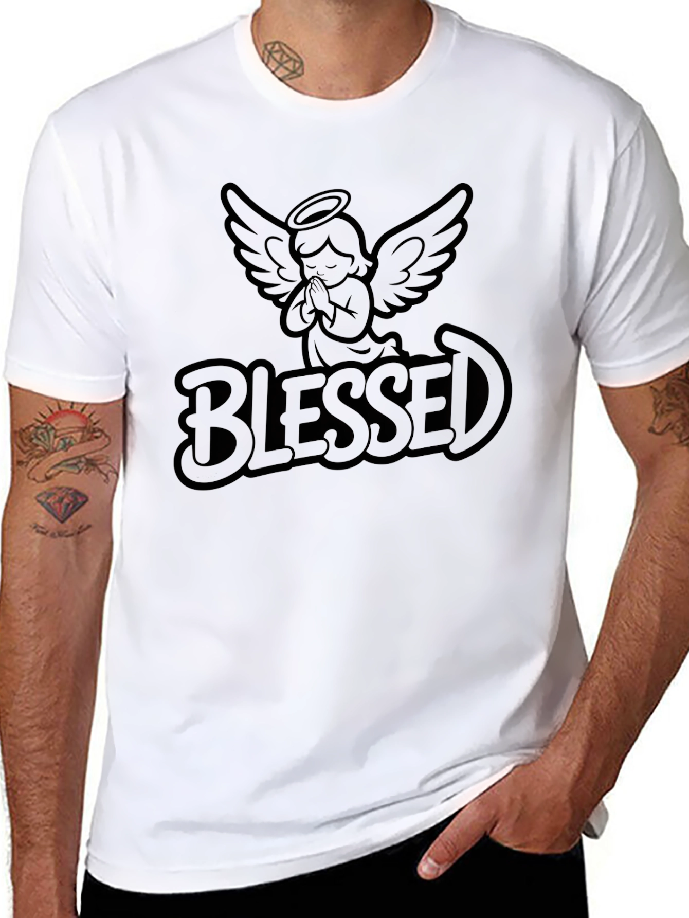 Camiseta Negra Blessed Angel