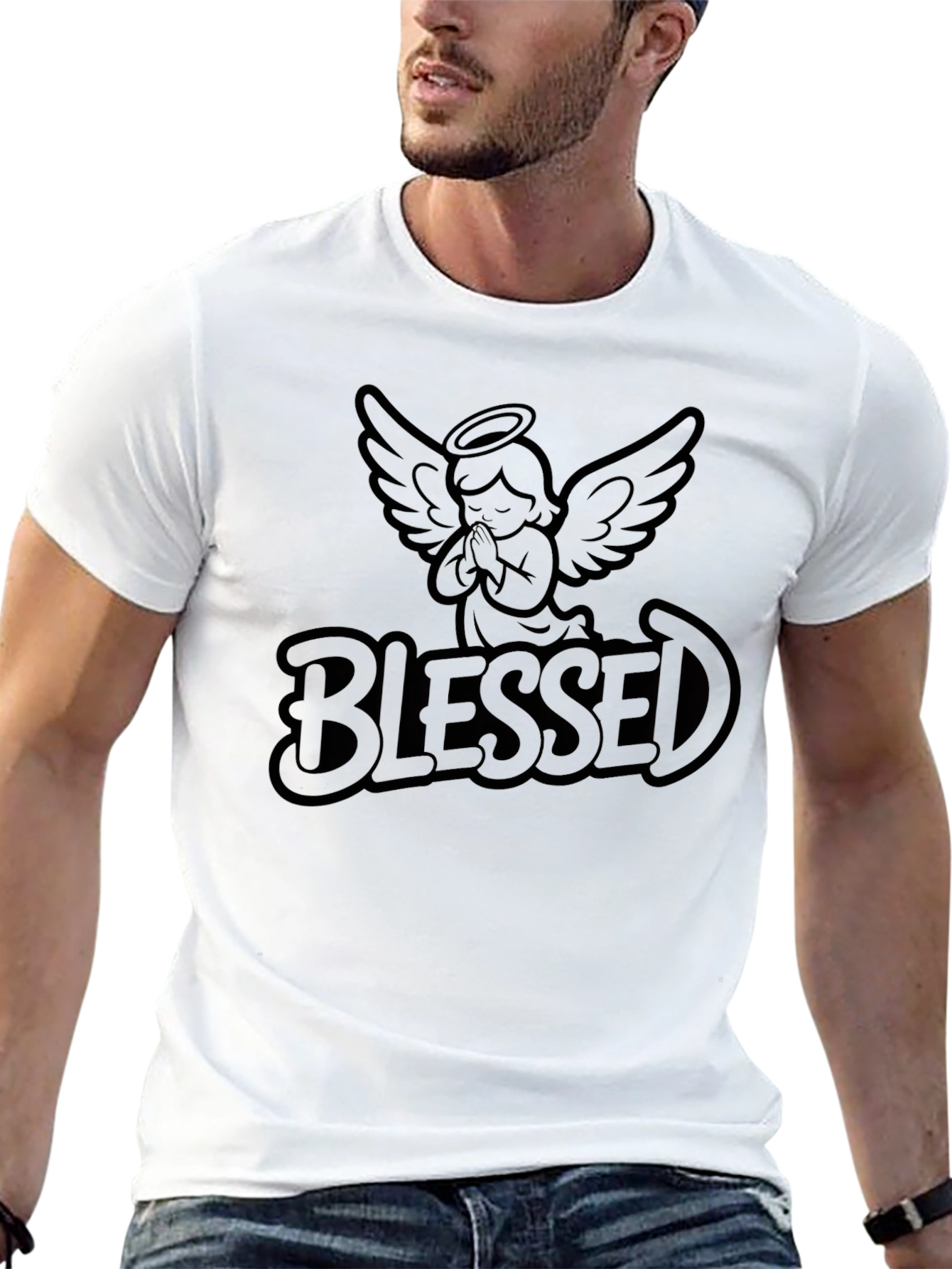 Camiseta Negra Blessed Angel