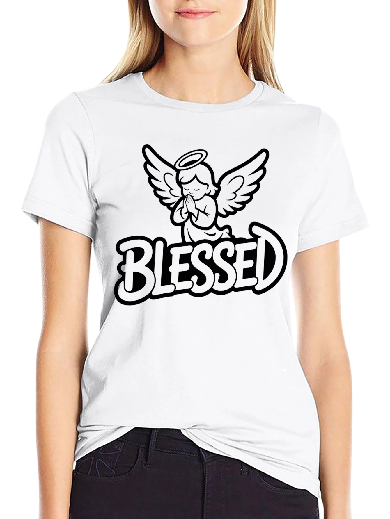 Camiseta Negra Blessed Angel
