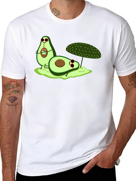 Camiseta Negra con Aguacates Vacacionando