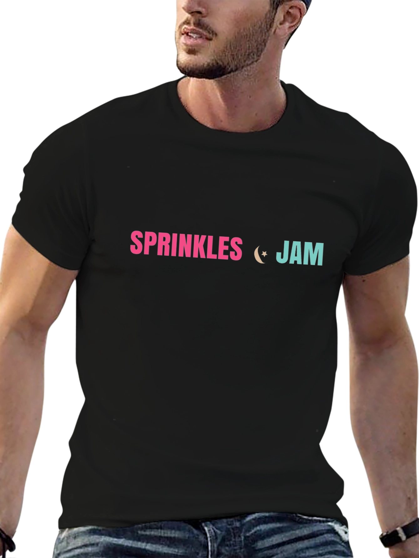 Camiseta Negra Sprinkles Jam Estampada