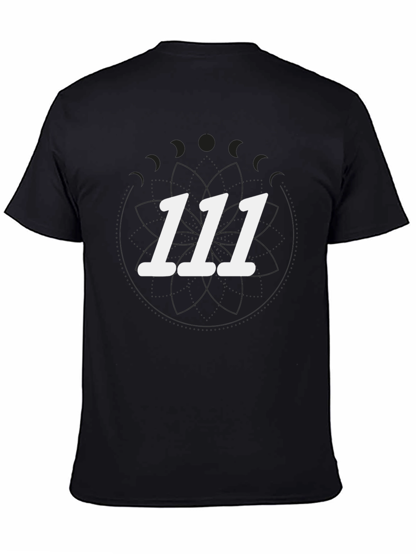 Camiseta Negra 111 Unisex Casual